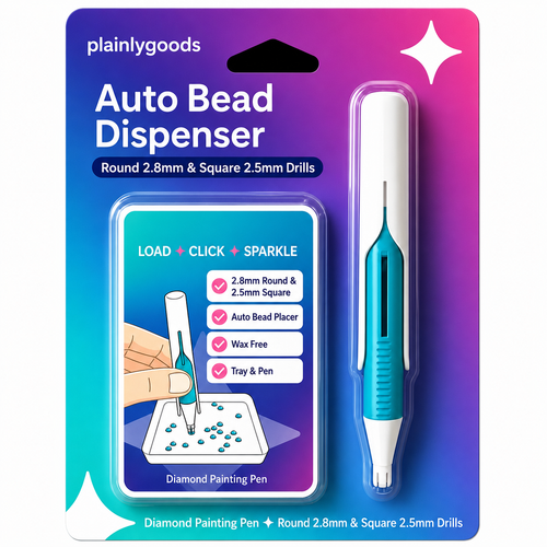 🔥 Last Day 50% OFF – 💎 Automatic Diamond Painting Bead Dispenser Pen & Tray Set