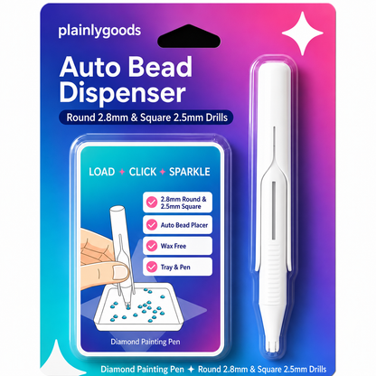 🔥 Last Day 50% OFF – 💎 Automatic Diamond Painting Bead Dispenser Pen & Tray Set