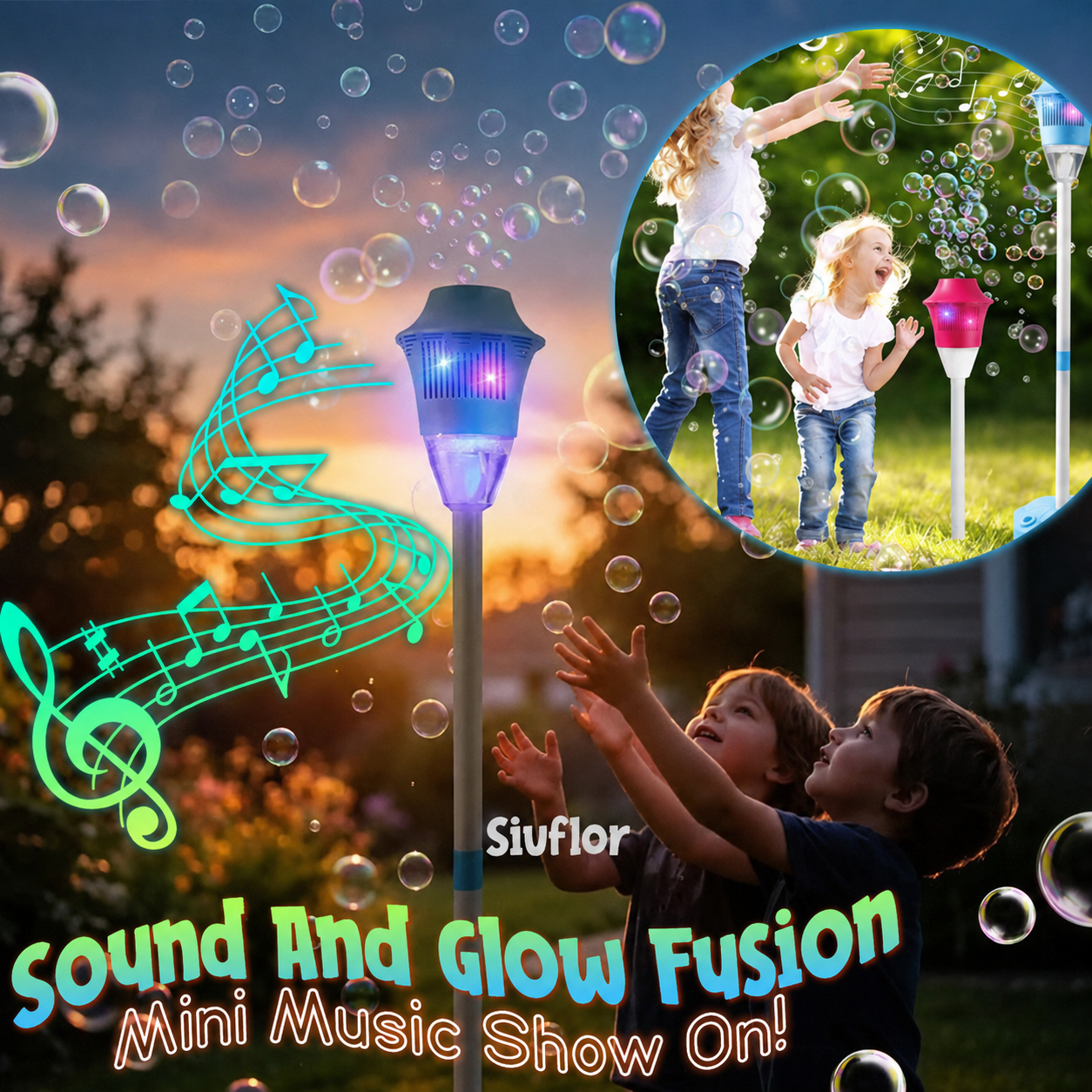 Sivflor® Glowing Streetlight Bubble Fountain Tower