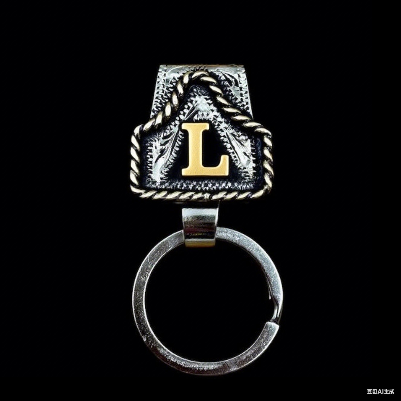 Vintage Brass Initial Cow Tag Keychain for Belt Loop & Pocket Carry