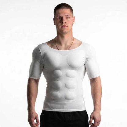 Men Padded Muscle Shaper Compression Undershirt
