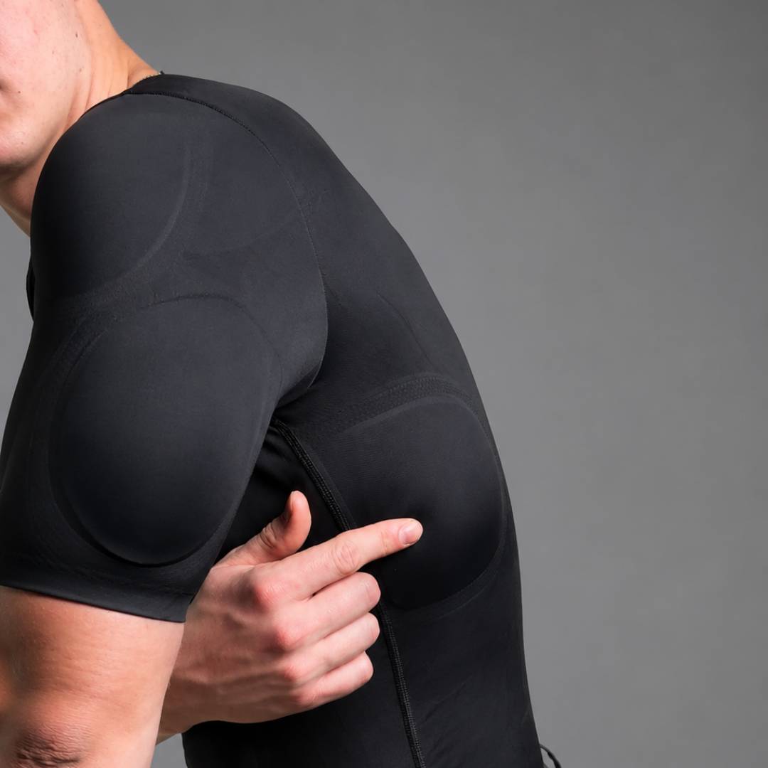 Men Padded Muscle Shaper Compression Undershirt