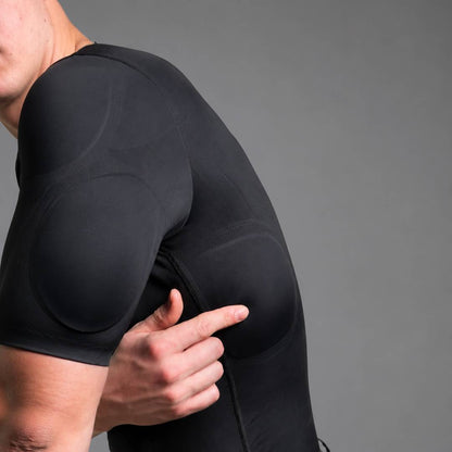 Men Padded Muscle Shaper Compression Undershirt