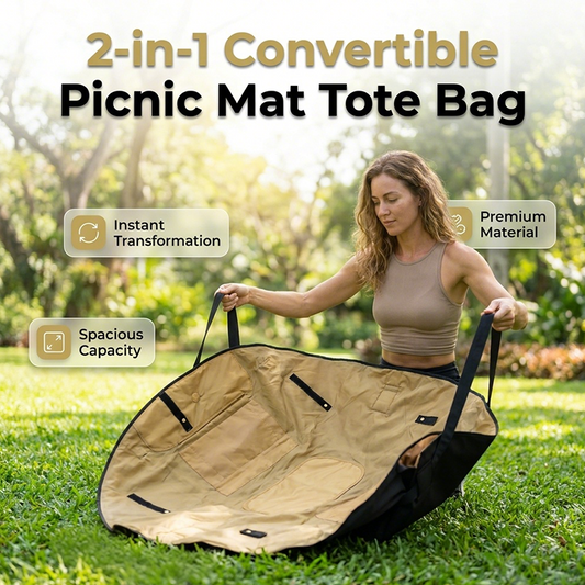 🧺✨ 2-in-1 Convertible Picnic Mat Tote Bag – Portable Large-Capacity Travel Storage Handbag ✈️📦 | Now 60% Off 🔥