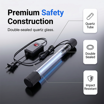 Hot Sale 50% OFF🔥 Plug. Submerge. Clear. UV Aquarium Sterilizer – 254nm, Quartz, 3-7 Days ✨